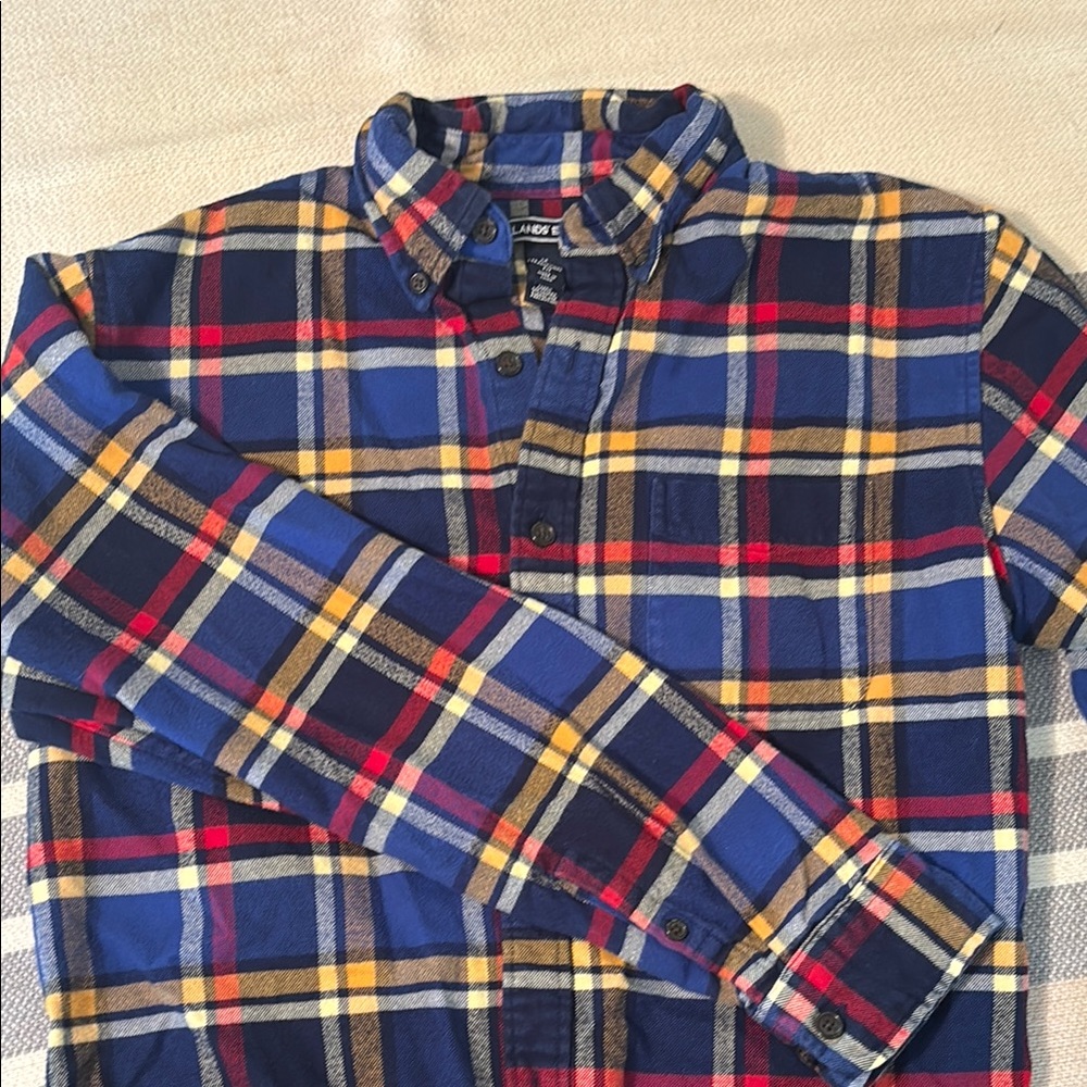 BOGO. L.L. Bean Men's Casual Plaid Shirt - Blue, Red, Yellow